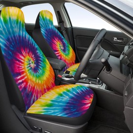 YHAPW 2 Pcs Premium Cloth Car Seat Cover, Breathable & Washable Car Seat Covers Full Sets, Fashionable Printed Seat Covers for Cars Interior, Universal Fit for Most Cars, Sedan, Truck, SUV