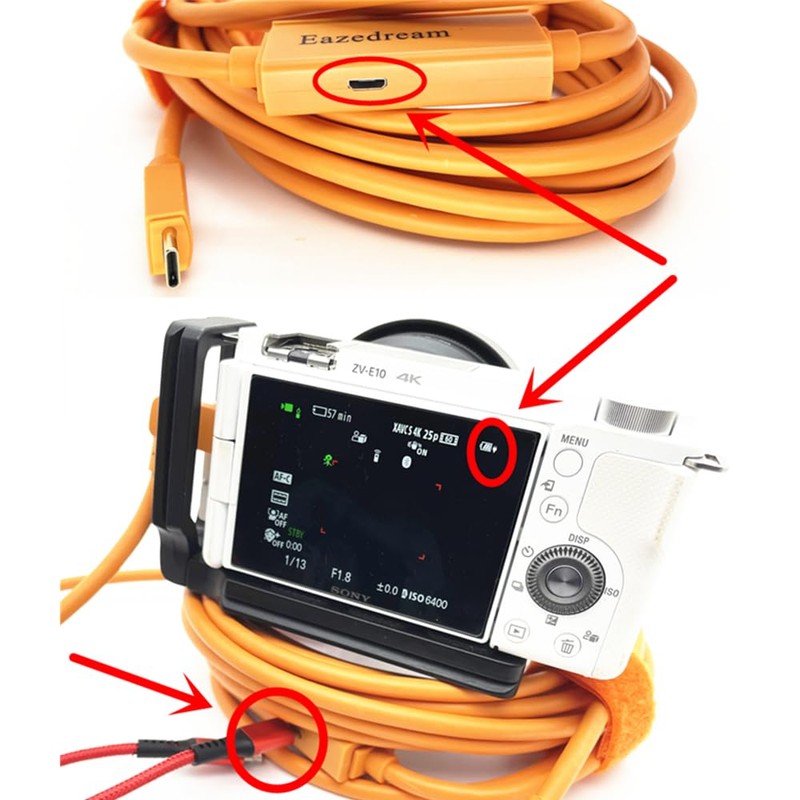 Eazedream Tethering-Kabel, 5 m, Typ C auf USB-C für Kamera,