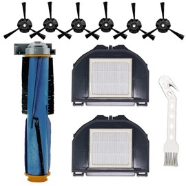 Replacement Parts Accessories for Shark RV2310 Matrix / RV2310AE Matrix Robot Vacuum Cleaner, 1 main brush 2 HEPA filter 6 side brush
