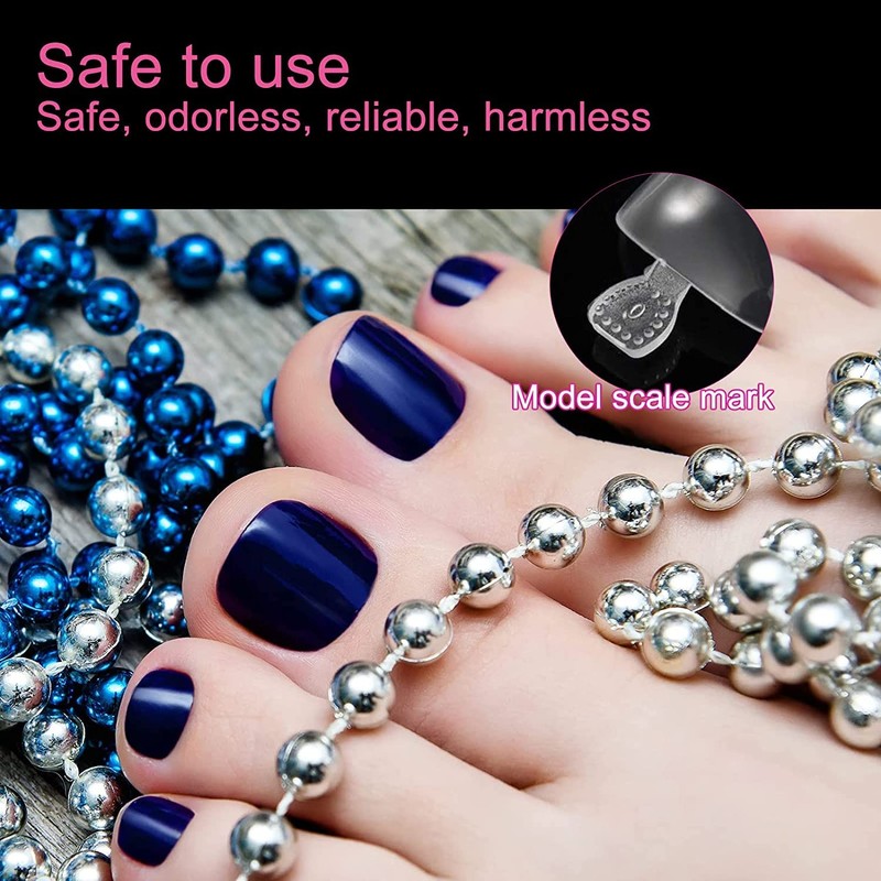 100 Pieces Artificial Toenails with Box, 10 Sizes Toenails, Transparent