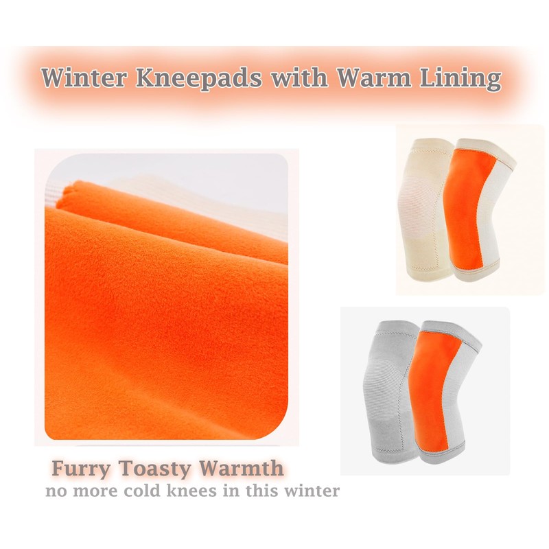 Thermal Knee Warmer with Warm Lining Stretchy Knit Knee Sleeve
