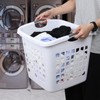 Nesmilers 4 Pack Plastic Clothes Baskets, 70 L Plastic Laundry
