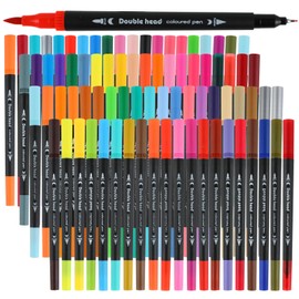 AEDAGA 80 Dual Tip Colouring Pens, Felt Tip Pens for Adult Colouring Books, Dual Tip Brush Pens Art Supplies for Calligraphy Drawing Sketching Journaling Painting