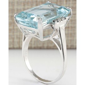 XRCXBLSC 925 Sterling Silver Sapphire Ring Shiny Square Blue Gemstone Ring CZ Zirconia Diamond Topaz Ring Eternity Ring Fashion Blue Topaz Ring Natural Gemstone Birthstone Ring（L1/2）