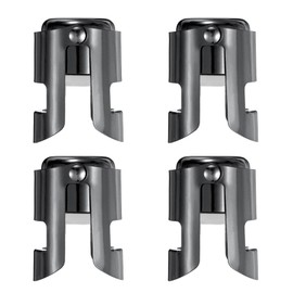 uxcell 4 Pcs Champagne Stopper, Stainless Steel Bottle Plug Sealer for Sparkling Wine, Bubble Retaining Saver, Black