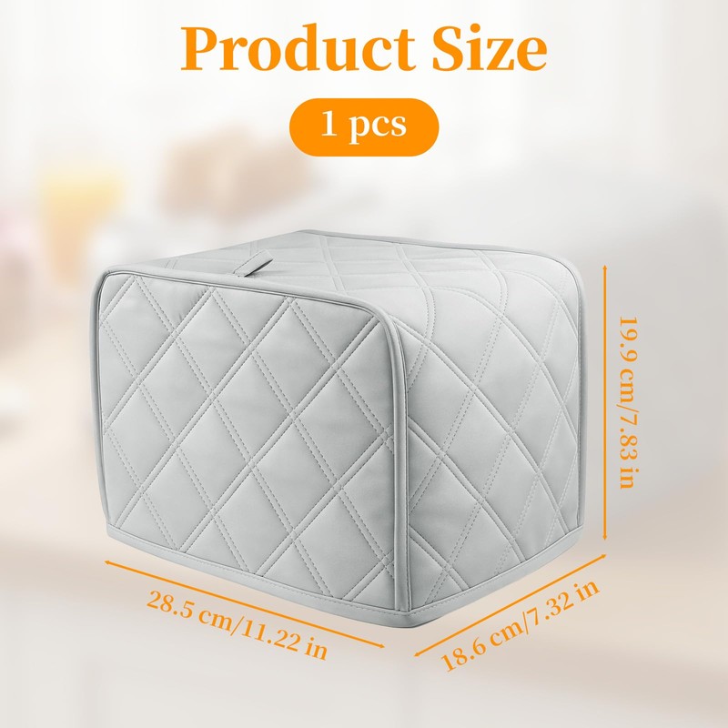 1-Pack 2 slice Toaster Cover, Polyester Fabric Quilted Two Slice