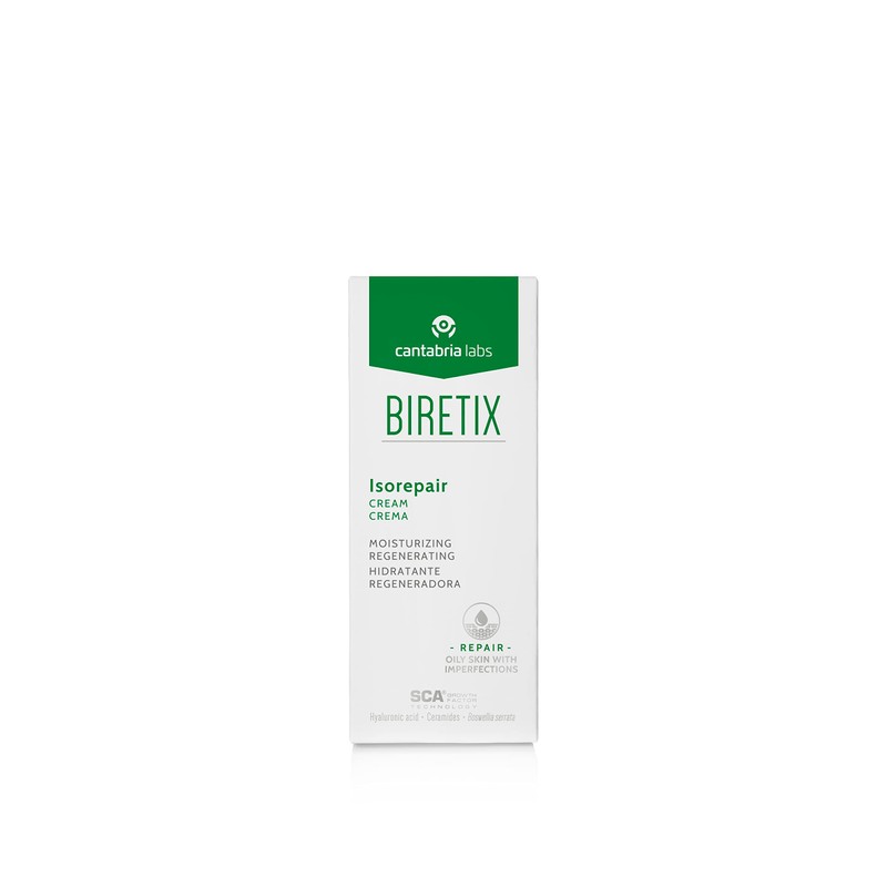 Biretix Crema Hidratante y Regeneradora IsoRepair, 50 ml