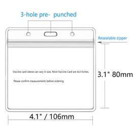 4 X 3 Inches Horizontal Name Tag Holders and Metal Badge Clips with Vinyl Strap Waterproof PVC ID Card Holder (Horizontal 3x4, 6)