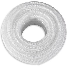 DAVCO 3/4" ID × 5 ft Heavy Duty Braided Clear Plastic Vinyl Tubing, Flexible High Pressure Reinforced PVC Vinyl Tube Hose, Non-toxic, BPA Free