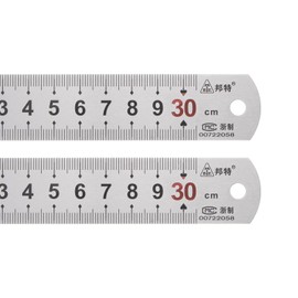 sourcing map 2pcs Stainless Steel Ruler 12-inch/30cm Metal Rulers 1" Wide, Inch and Metric Graduation Straight Edge Measuring Tool