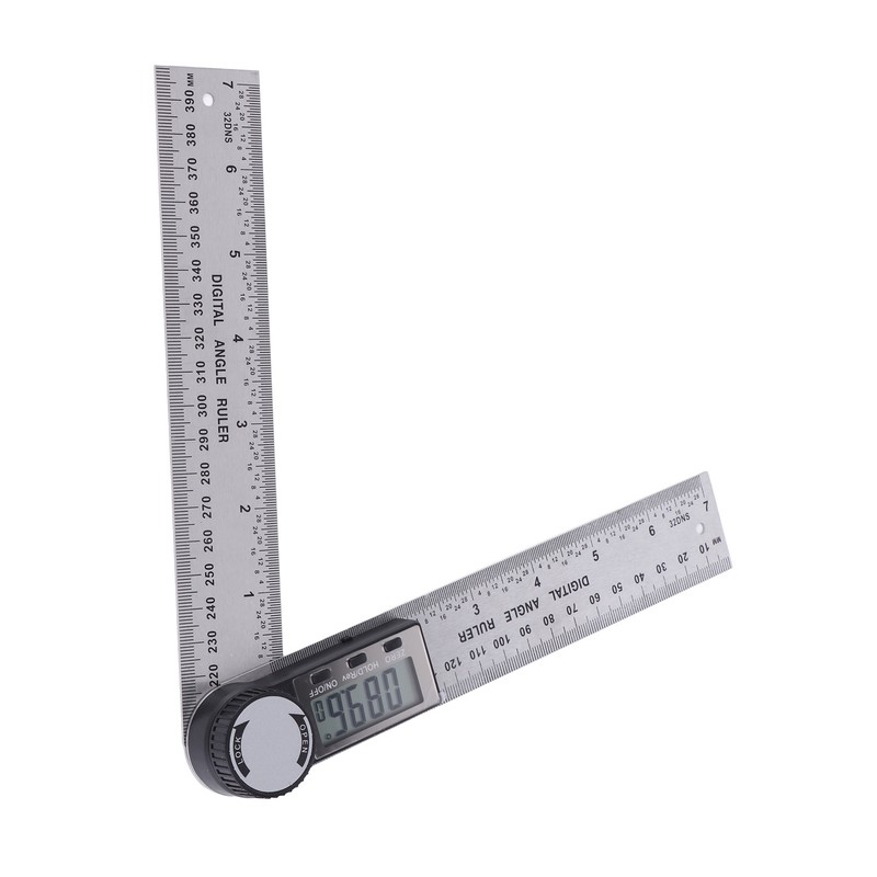 10‑390mm Stainless Steel Electronic Protractor Digital Goniometer Angle Finder Miter