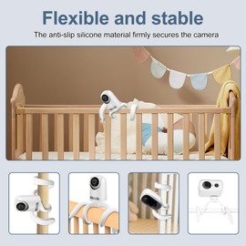 Monitor Holder for GHB/HelloBaby/BOIFUN/nooie/momcozy, Universal Camera Holder for ABM700/ABM720/VB807/VB610/VB603/HB30 /‎HB32, Monitor Stand for Cot 1/4 Screw Adjustable Flexible