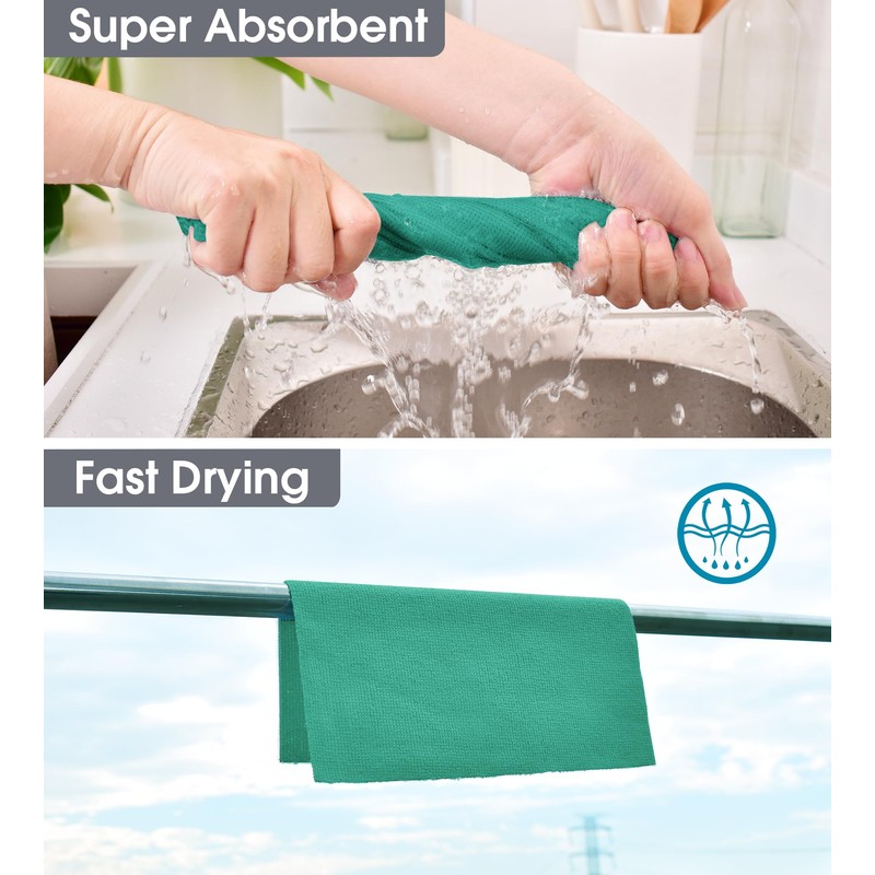 KitchLife Microfiber Cleaning Cloth Roll - Tear-Away Reusable Microfiber Paper