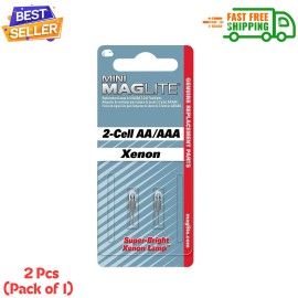 Mag-Lite Maglite Replacement Lamps for 2-Cell AA Mini Flashlight, 2 Pcs (Pack of 1)...
