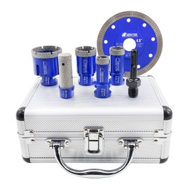 SHDIATOOL Diamond Drill Core Bits Set Milling Bits for Porcelain Hole Saw Cutter for Tile Marble Ceramic Granite Saw Blade Kit 5/8-inch-11 6pieces