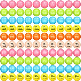 Jenaai 150 Pcs Stress Balls Motivational Anxiety Stress Relief Ball, Hand Exercise Inspirational Toy Bulk Encouraging Gifts for Coworkers Adults Pressure Anger Fidget Relief, 6 Colors