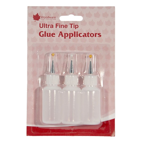 Woodware Ultra Fine Tip Glue Applicator, Metal, White, 15 x