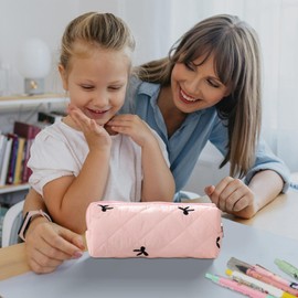 Pencil Holder Case,Bow Tie Pen Pouch Students Storage Case | Middle and Primary School Boys Girls Stationery Containers Zipper Bag for Daughter, Girlfriend