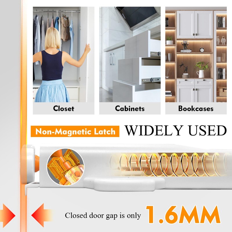 SNOMEL 2 Pieces Plastic Push to Open Cabinet Hardware, Rebound