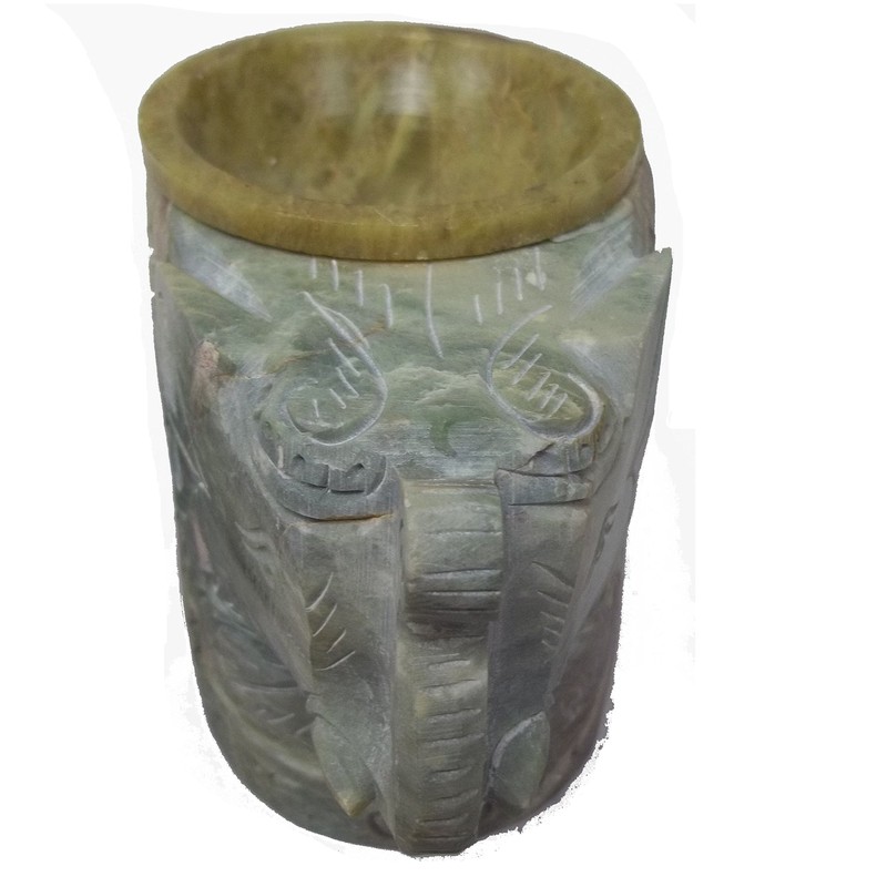 Hand Carved Elephant SOAP Stone Incense Oil Tea Light Holder