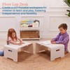 ECR4Kids Bentwood Lap Desk with Handles, Activity Table, White Wash
