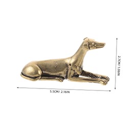 Ciieeo Retro Brass Hound Figurine Brass Dog Adornment Unique Animal Statue for Home Desktop Decoration Premium Brass Material Space Saving