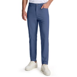 Willit Mens 5 Pockets Golf Pants Stretch Dress Pants Quick Dry Work Slacks Casual Trousers Blue 35W x 28L