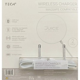 Tech Squared Nano Juice Wireless Magsafe Compatible Wireless Charger (Pack of 2)