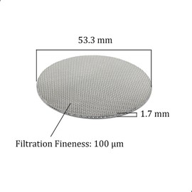2 Pack 53.3mm Coffee Portafilter Puck Screen,Reusable 1.7mm Thickness Coffee Filter Mesh Plate for 53.5mm Espresso Portafilter Filter Basket (53.3mm,100μm)