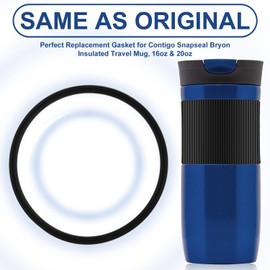 6pcs Rubber Seal Lid Gaskets Replacement Compatible with 16 & 20 oz Contigo Snapseal Byron Travel Mugs Ring Leak-Proof Seal Lid Gasket Replacement Part for Contigo Coffee Travel Tumbler(Black)