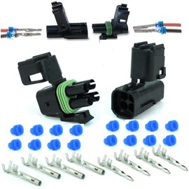 - APTIV Packard (4 Circuits,) Square Dual 2x2 Weatherpack, Waterproof, Terminal Kit 12 GA