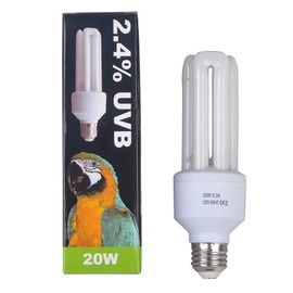 LUCKY HERP Compact Bird Lamp Lighting Bulb, 2.4% UVB, 20W,Screw Thread
