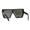 PASTL Extra Oversized Fashion Sunglasses Flat Top Shield Frame Black,