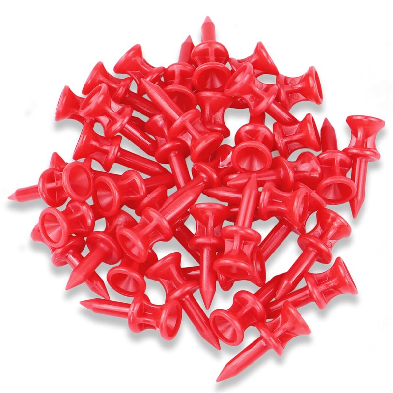 Zivisk Golf Tees Plastic 32MM 100 Count Red Golf Tees