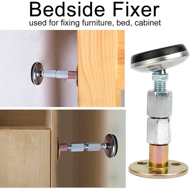 Tiardey 4 Pcs Bed Frame Anti-Shake Tool Bedside Stoppers Adjustable