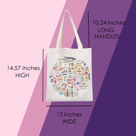 MNIGIU Chicago Tote Bag Chicago Souvenir Gift Chicago Travel Bag Chicago State Gift Chicago Welcome Bag (Chicago Tote)