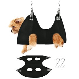 BUYGOO Pet Grooming Hammock for Dogs & Cats, Dog Sling for Grooming, Dog Grooming Harness, Breathable Dog Hammock Restraint Bag, Pet Nail Clip Bag for Grooming/Bathing/Nail Cutting/Ear/Eye Care (S)