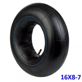TDR 7 Inch Inner Tube for 16x8-7 Tire Nylon Rubber Bent Schrader Valve Compatible with Quad ATV Buggy Kart Durable Black Valve