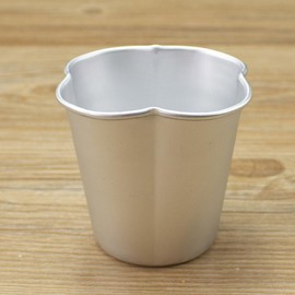 MGGi 6 Packs Popover Pan, Aluminium Pudding Tin Cup Baking Maker, Individual Muffin Chocolate Molten Brownie Tumbler Raspberry Souffle Cupcake Moulds - Five-Petaled Flower Pudding 3"x 2.4"