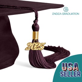 Endea Graduation Matte Cap & Tassel (Maroon, 2025)