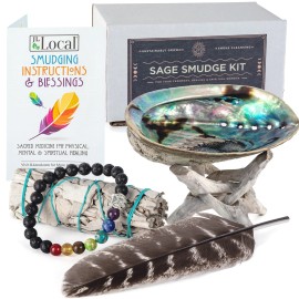 JL Local White Sage Smudging Kit Smudge Stick Gift Kit + Instructions & Blessings