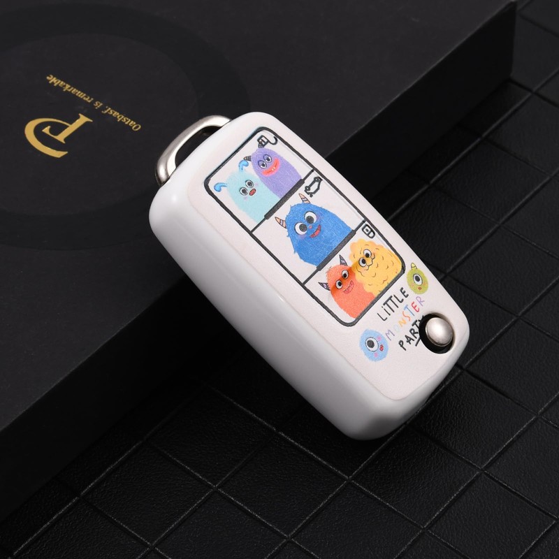 OATSBASF OATSBASF Cute Cartoon-Design TPU Autoschlssel Hlle fr VW Golf