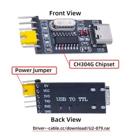 cablecc USB-C Type-C Female to TTL Adapter Board CH340G CH340 3.3V 5V Adapter Replace PL-2303 (Without housing)
