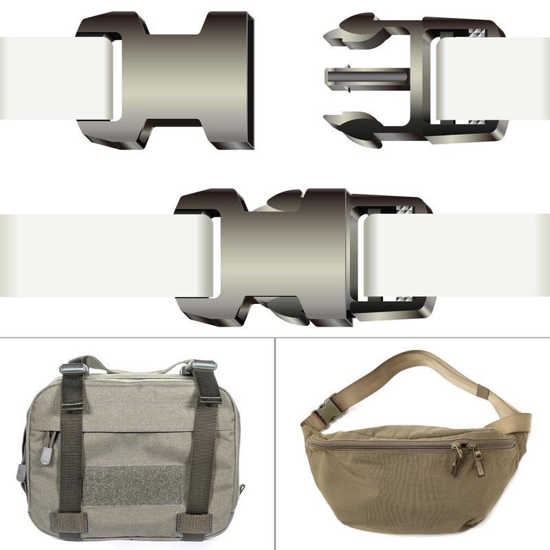 METALLIXITY Side Quick Release Buckle (1.9cm/0.85") 1Pcs, Metal Adjustable Buckles