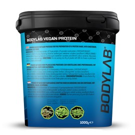 Bodylab24 Bodylab24 Vegan Protein Haselnuss 1000g, 100% veganes Proteinpulver aus Ackerbohnen, Erbsen- und K1rbiskernprotein, mit 80g Eiwei? je 100g Pulver, ideal f1r den Muskelaufbau und -erhalt