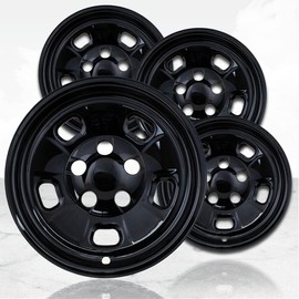 17" 4pc Gloss Black Hubcaps/Wheel Covers for Steel Wheels (Set of 4) for Dodge RAM 1500 2013-2019