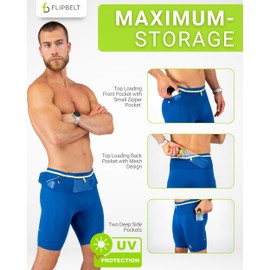 FlipBelt Men's Compression Shorts 3.0 - Element Blue - XL