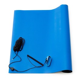 Bertech - 2059USA-18x24BKT ESD Soldering Mat Kit (Made in USA), 18 Inches Wide x 24 Inches Long x 0.06 Inches Thick, Blue, Includes a Wrist Strap and Grounding Cord, RoHS and REACH Compliant