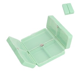 Foldable Magnetic Pill Organizer, Daily Pill Organizer with 7 Compartments Pill Container for Purse Pocket with Dual Lid for Pills, Vitamin, Fish Oil, Supplements (Green)