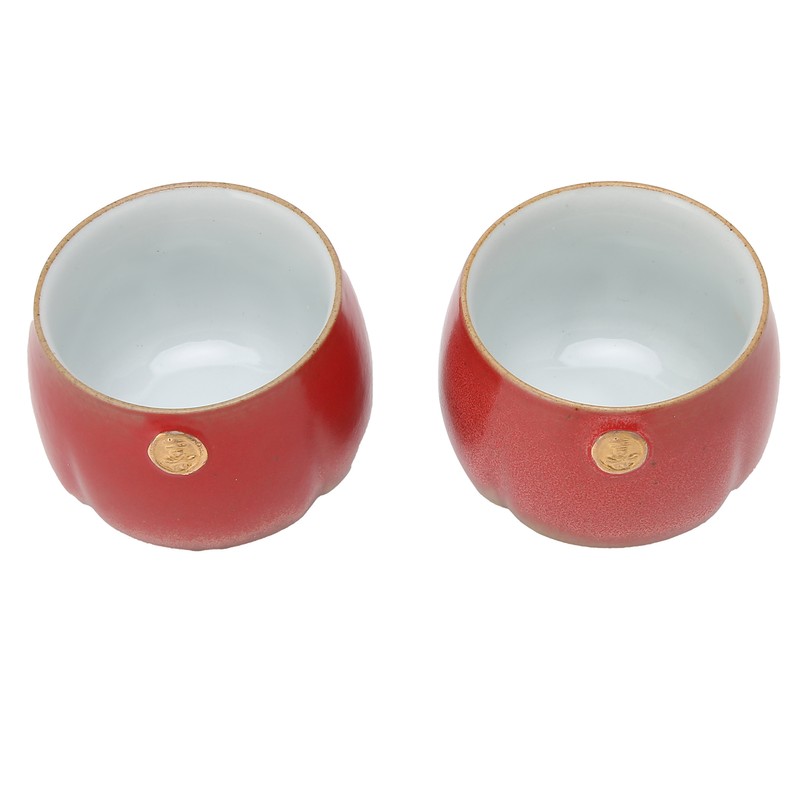 2Pcs Ceramic Cup Vintage Chinese Style Tea Cup Kung Fu